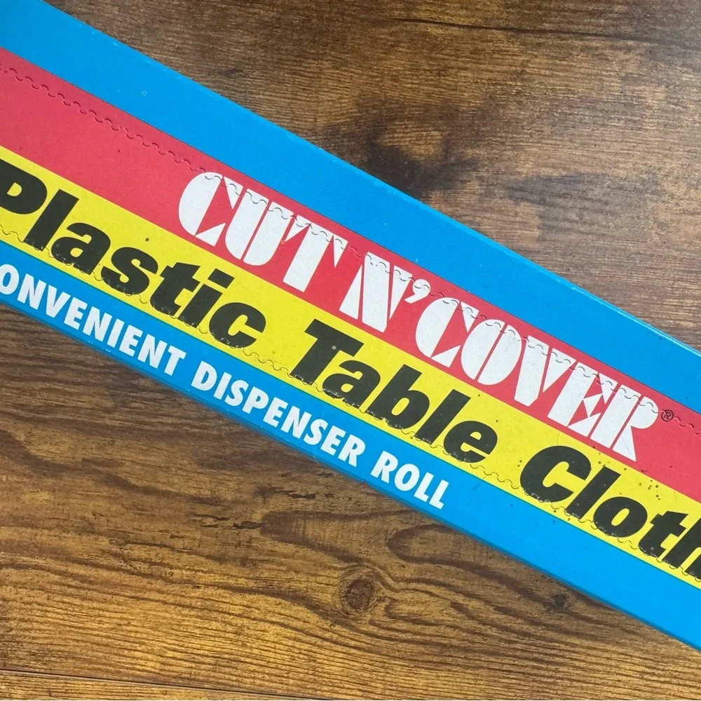 Cut‎ N’ Cover Vintage 1970s Plastic Tablecloth Roll Gingham 4 Ft X 30 Ft NOS